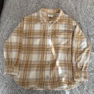 American Eagle Outfitters Beige Plaid Shirt